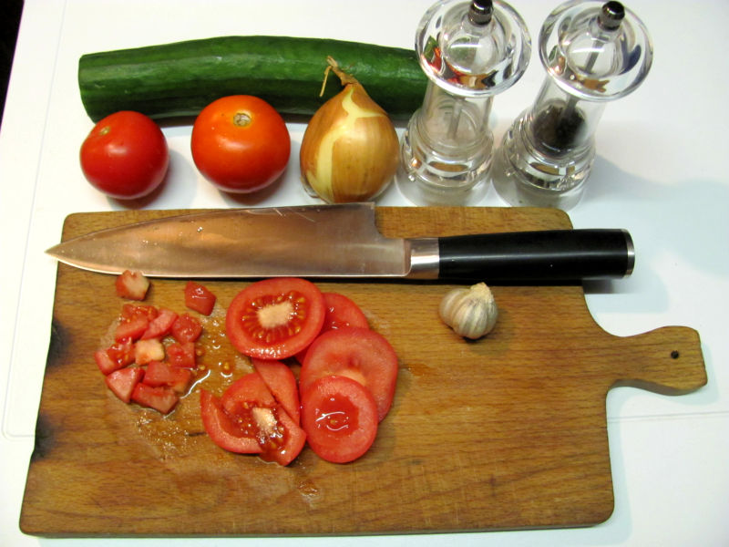 Tomaten Gurkensalat Zutaten