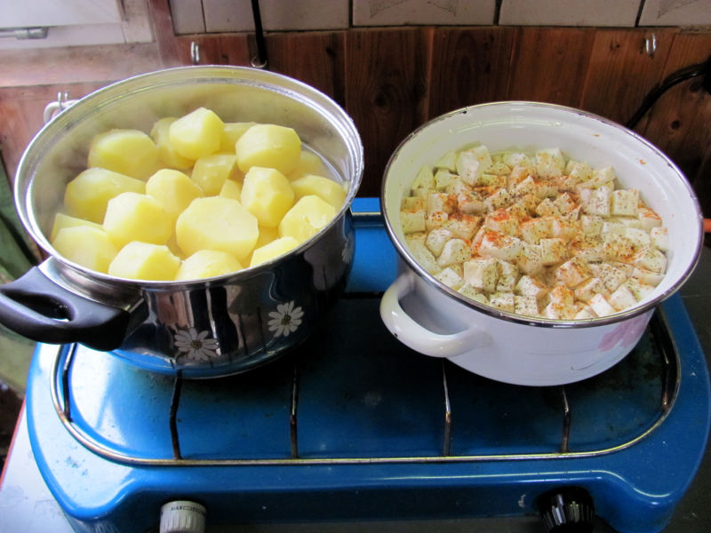 Selleriegemüse mit Bratkartoffeln