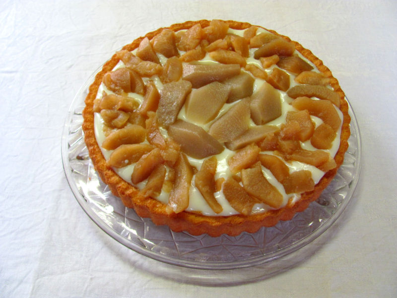 Apfel-Birnenkuchen mit Vanillepudding